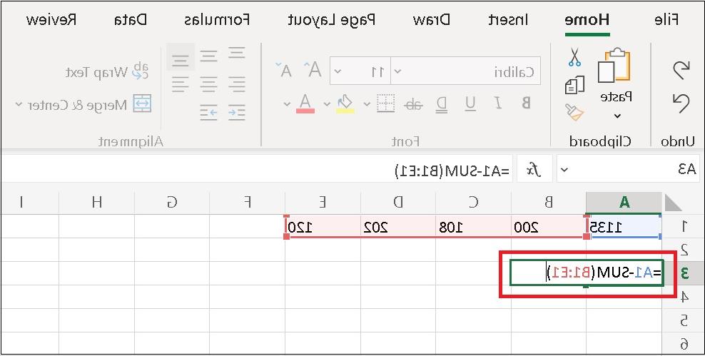 Sử dụng hàm Sum để trừ trong Excel