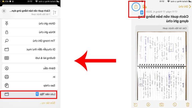 Cách scan trên iPhone bằng Ghi Chú: Bước 3