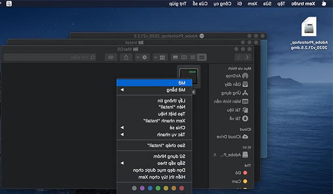 Cách tải Photoshop miễn phí trên máy Mac bước chọn mở file