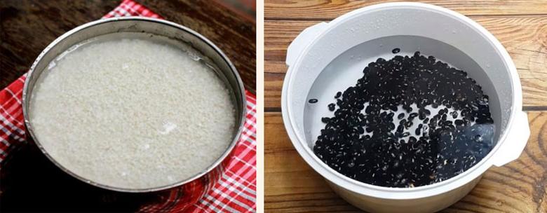 Cách nấu chè nếp đậu đen: Sơ chế nguyên liệu