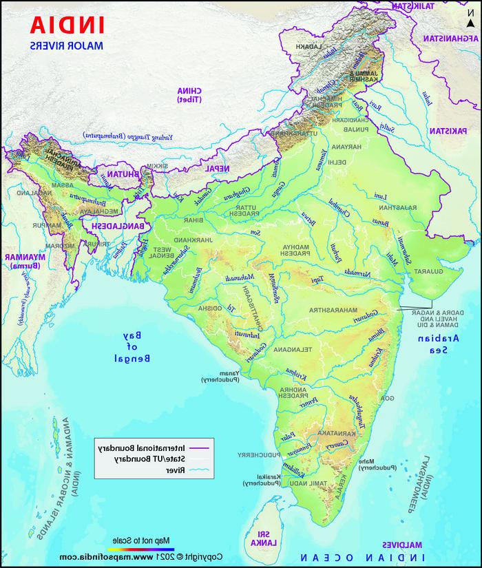 Bản đồ toàn cảnh hệ thống sông ngòi dày đặc tại Ấn Độ