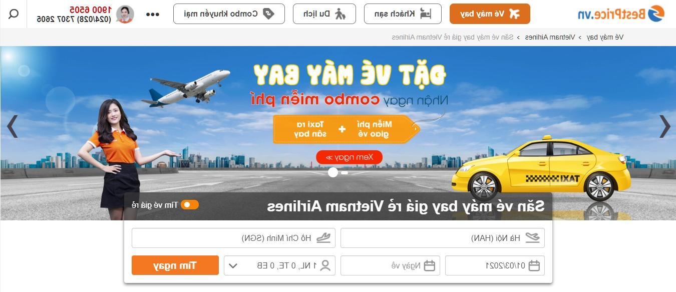 Điền thông tin chuyến bay để săn vé máy bay giá rẻ Vietnam Airlines tại BestPrice
